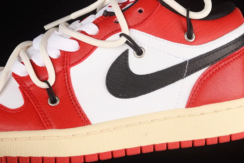 All categories Air Jordan Jordan series basketball shoes Air Jordan 1 Low Air Jordan 1 Low AJ1 Joe 1 customized version white and red Chicago deconstruction sports culture basketball shoes 553560-118